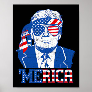 Póster Donald Trump acusa a Merica de hundir la bandera e