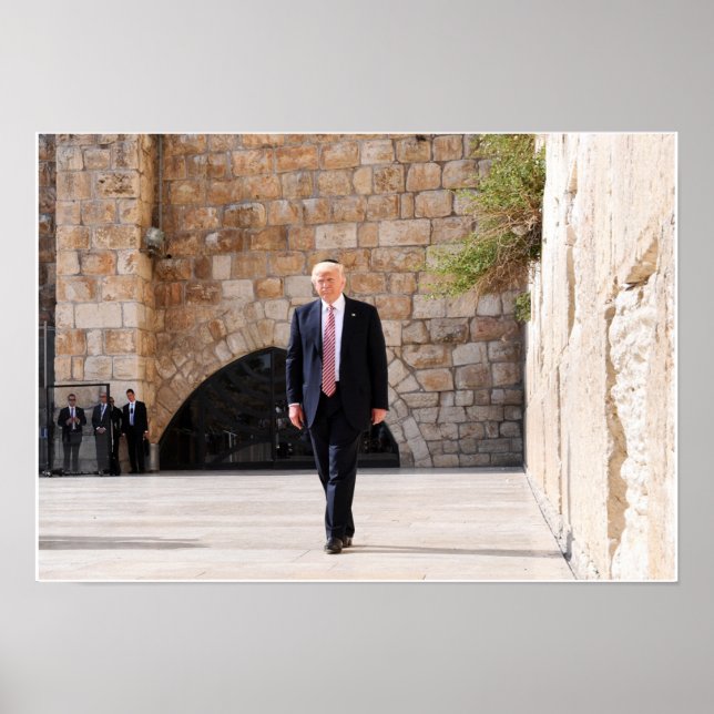 Póster Donald Trump At Western Wall In Israel (Frente)