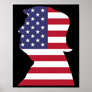 Póster Donald Trump Bandera Estadounidense Presidente Rep