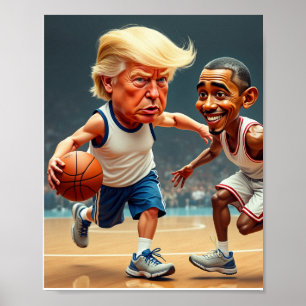 Póster Donald Trump Barack Obama