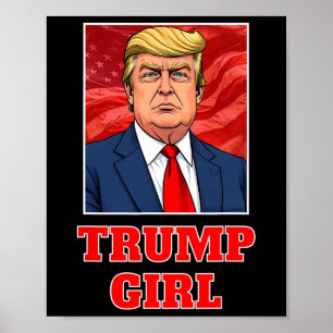 Póster Donald Trump Chica divertida gran presidente estad