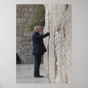 Póster Donald Trump coloca la nota en el muro occidental