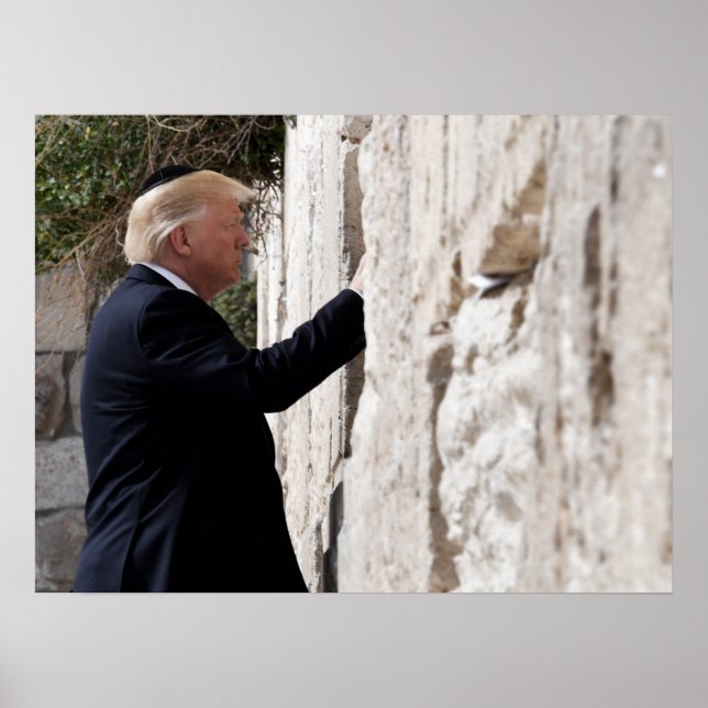 Póster Donald Trump coloca la nota en el muro occidental (Frente)