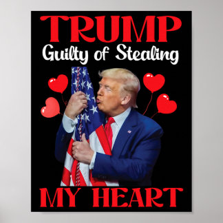 Póster Donald Trump con bandera de EE. UU. Trump es culpa