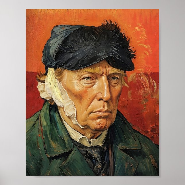 Póster Donald Trump con la oreja vandalizada (Frente)