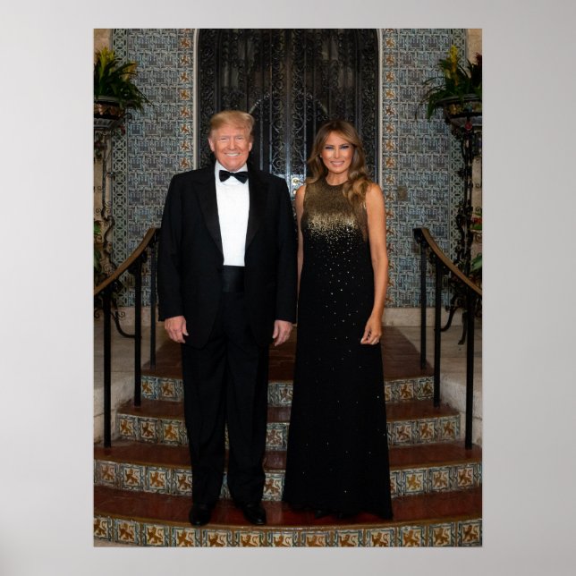 Póster Donald Trump con la Primera Dama Melania (Frente)