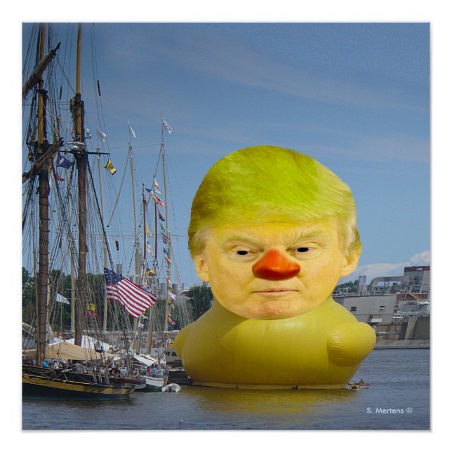 Poster Donald Trump de 20" x 20" rubéola pato amar (Anverso)