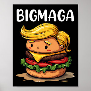 Póster Donald Trump Divertido Preparando Hamburguesa de P