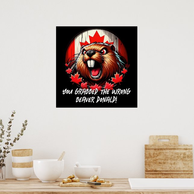 Póster Donald Trump, el "castor equivocado" canadiense (Cocina)