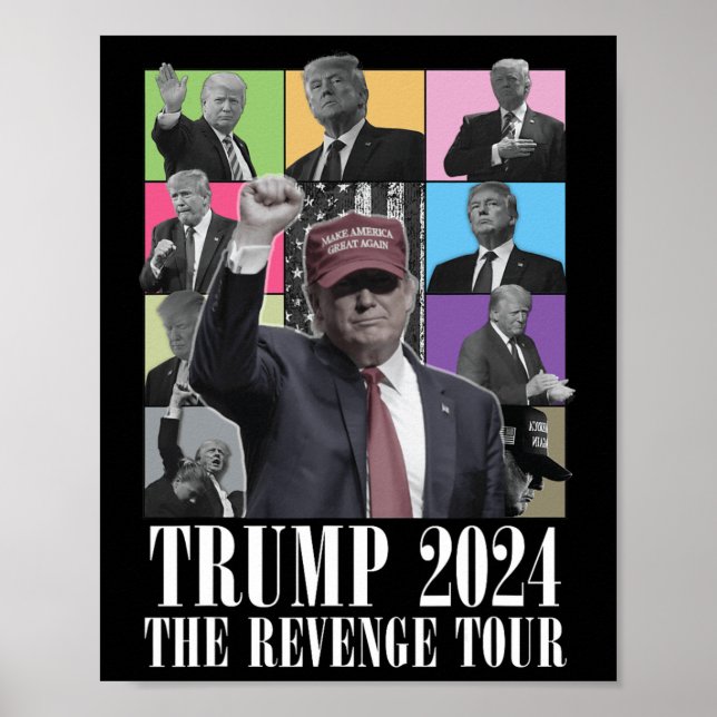 Póster Donald Trump El Tour De La Venganza 2024 Para Homb (Frente)