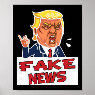 Póster Donald Trump eres noticias falsas 