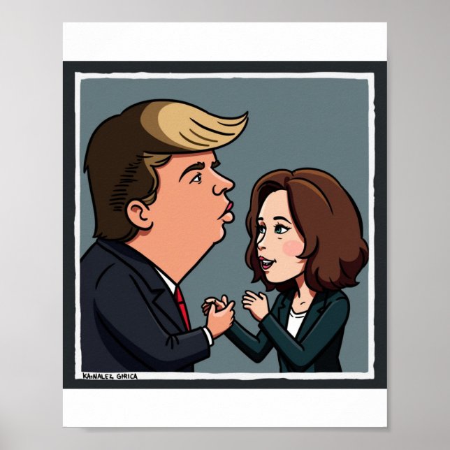 Póster Donald Trump es Kamala Harris la opción decisiva. (Frente)