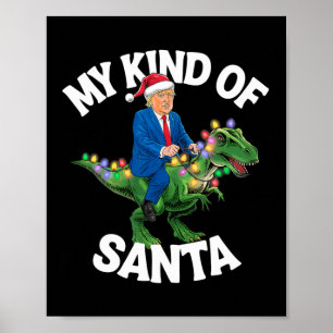Póster Donald Trump Feliz Navidad Dinosaurios Xmas T-rex