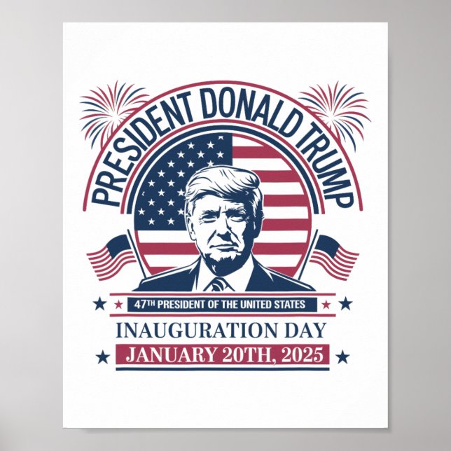 Póster Donald Trump gana 47° presidente - 2024 Potus Inau (Frente)
