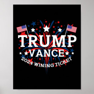 Póster Donald Trump Ganó Inauguración de Elección 2024 Ho