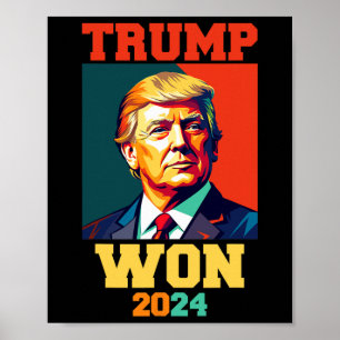 Póster Donald Trump Ganó Inauguración de Elección 2024 Ho