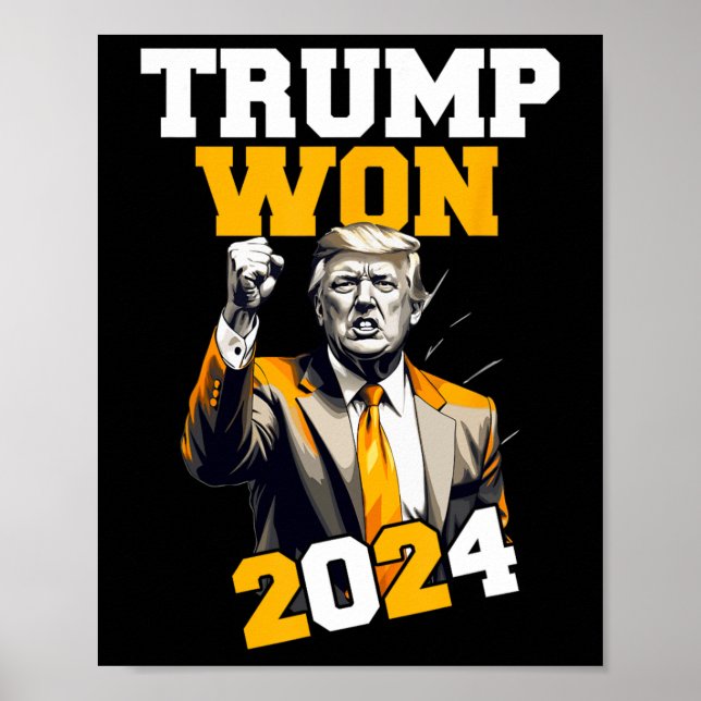 Póster Donald Trump ganó la investidura electoral de 2024 (Frente)