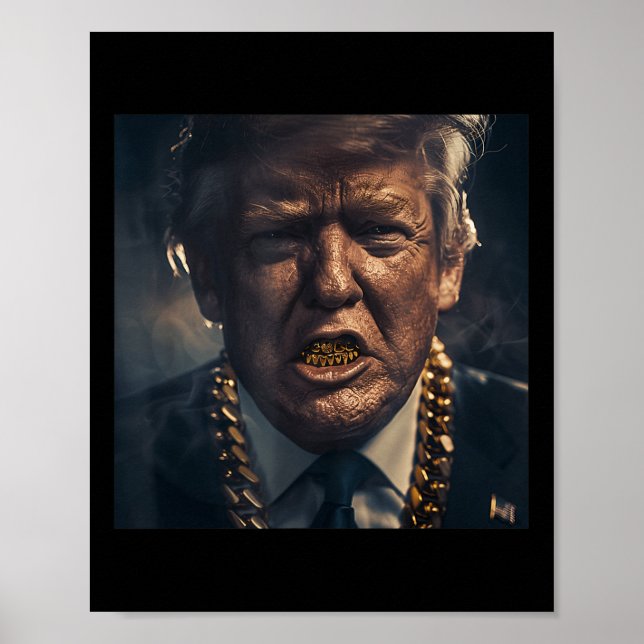Póster Donald Trump Gold Grillz (Frente)