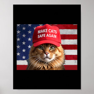 Póster Donald Trump Hace que los Gatos sean Seguros de Nu