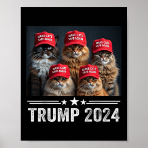 Póster Donald Trump hace que los gatos vuelvan a estar se