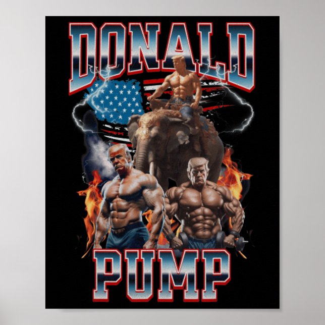 Póster Donald Trump: la cubierta de la bomba de gimnasia (Frente)