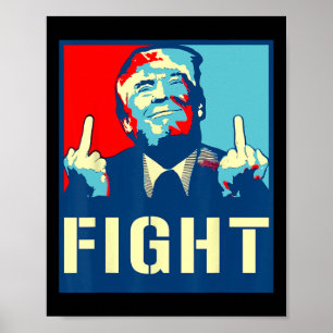 Póster Donald Trump lucha partidario republicano Trump lu