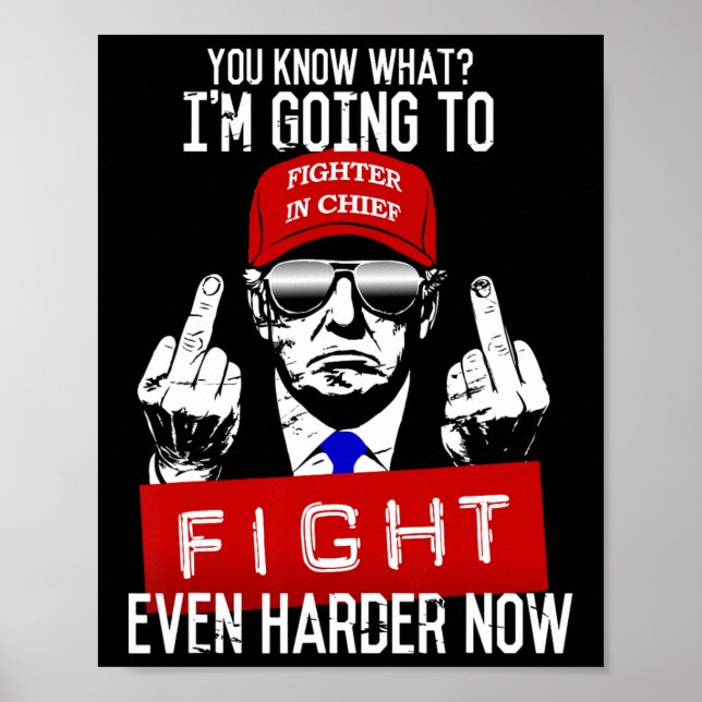 Póster Donald Trump Middle Finger Flipping Off Pro Republ (Frente)