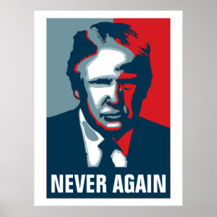 Póster Donald Trump NUNCA MÁS
