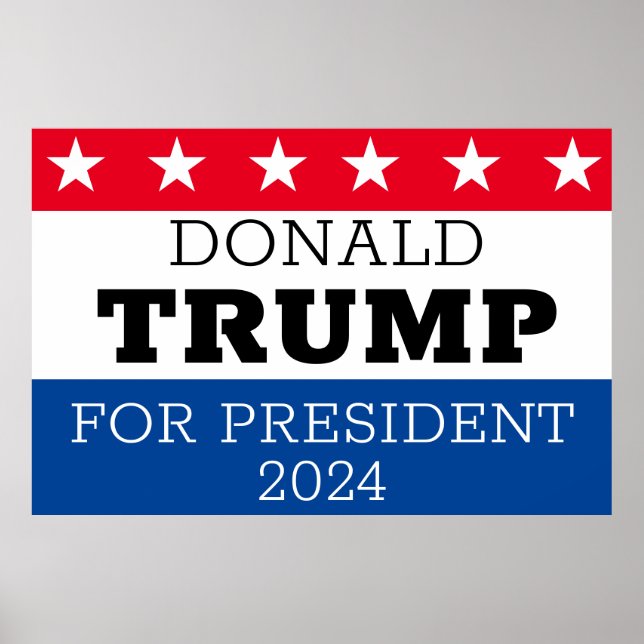 Póster Donald Trump para presidente 2024 (Frente)