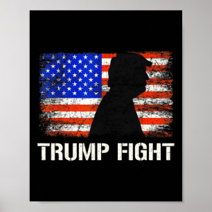 Póster Donald Trump Pelea Luchando Luchadores Seguidores