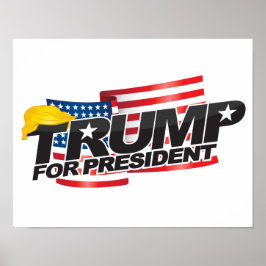 Póster Donald Trump Poster de presidente (con pelo)