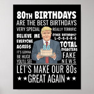 Póster Donald Trump Presidente Divertido Cumpleaños 80 Tr