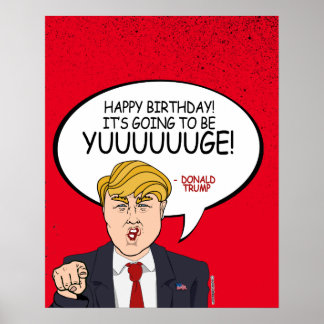 Póster Donald Trump saludo - Feliz cumpleaños -.png