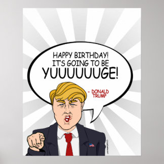 Póster Donald Trump saludo - Feliz cumpleaños -.png