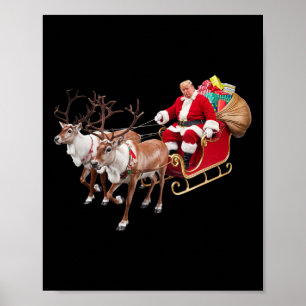 Póster Donald Trump Santa Claus Navidades de Sleigh Navid