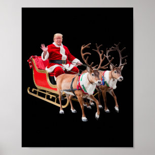 Póster Donald Trump Santa Claus Navidades de Sleigh Navid