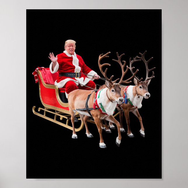 Póster Donald Trump Santa Claus Navidades de Sleigh Navid (Frente)