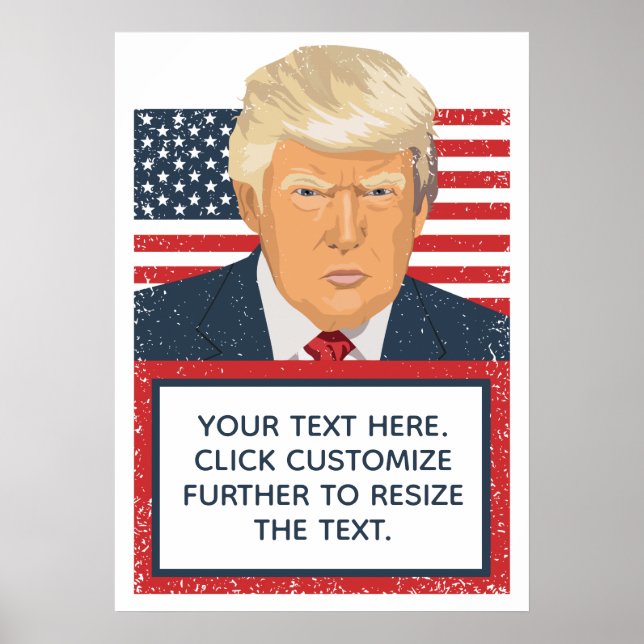 Póster Donald Trump su propio texto político (Frente)