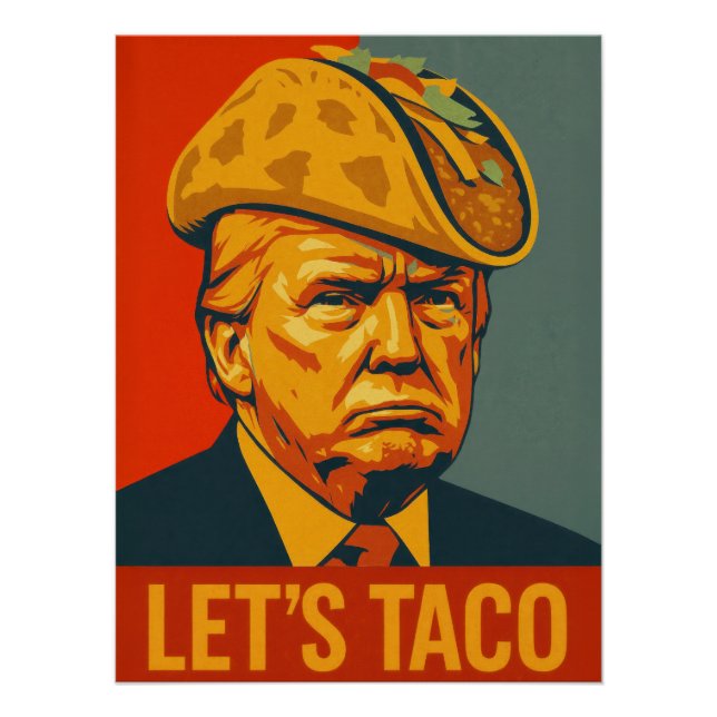 Póster Donald Trump "TACO" Chicken Out Political Satire (Anverso)