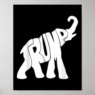 Póster Donald Trump, un elefante republicano que apoya a 