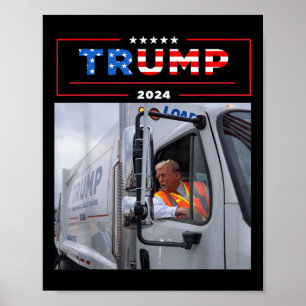 Póster Donald Trump viaja en basura camiseta