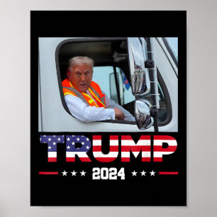 Póster Donald Trump viaja en camión de basura 1