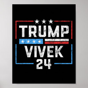 Póster Donald Trump Vivek Ramaswamy 2024 Presidente Repub