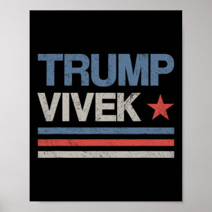 Póster Donald Trump Vivek Ramaswamy 2024 Presidente Repub