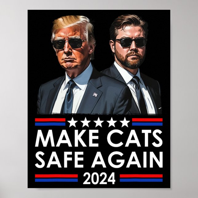 Póster Donald Trump vuelve a hacer que los gatos estén se (Frente)