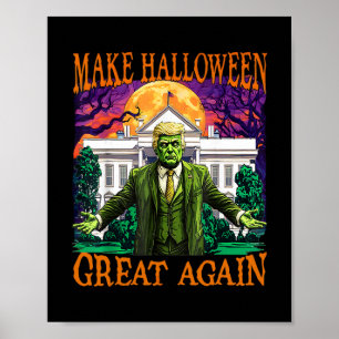 Póster Donald Trump Zombie Haz Halloween Grande de Nuevo 