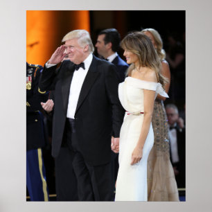 Póster Donald y Melania Trump en el día de la investidura
