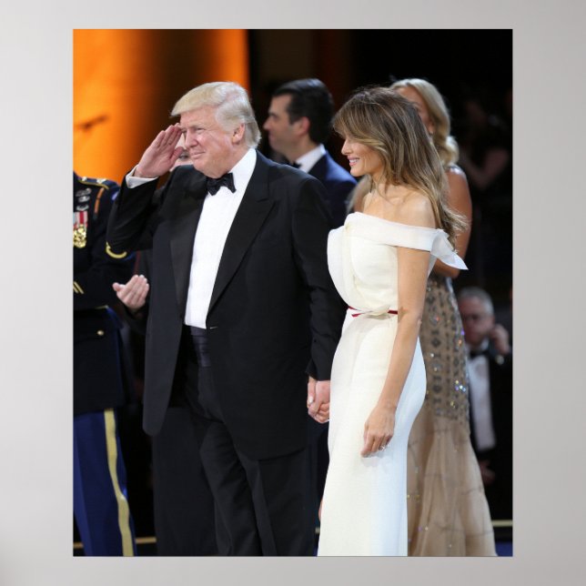 Póster Donald y Melania Trump en el día de la investidura (Frente)