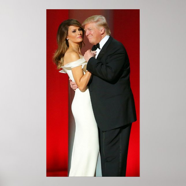 Póster Donald y Melania Trump y la pelota de la libertad (Frente)