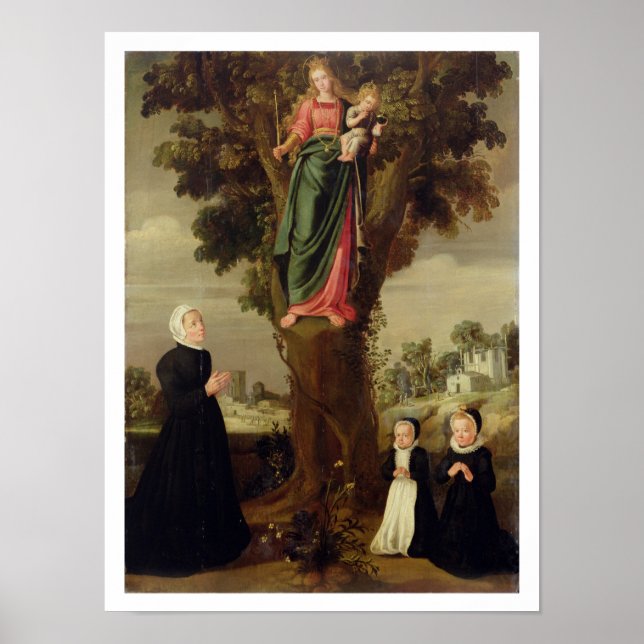 Póster Donante con sus dos hijas arrodilladas (Frente)